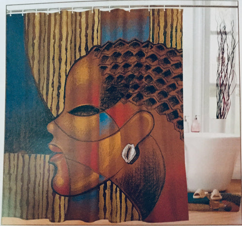 Composite Of A Woman Designer Shower Curtain