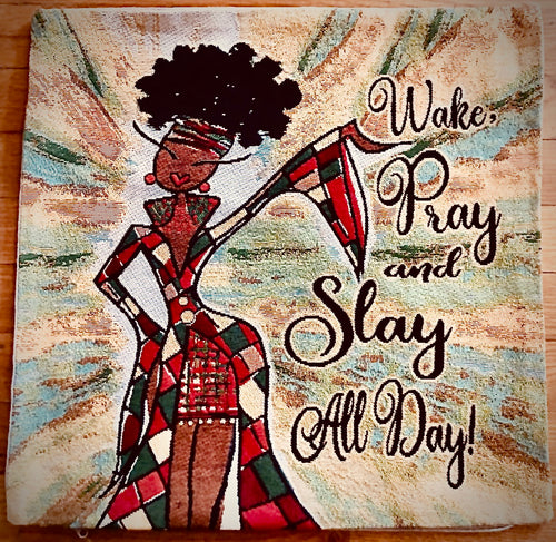 NEW!!! Wake. Pray, Slay All Day Chair Cushion Cover
