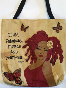 I Am Fabulous Fierce And Fearless Woven Tote Bag