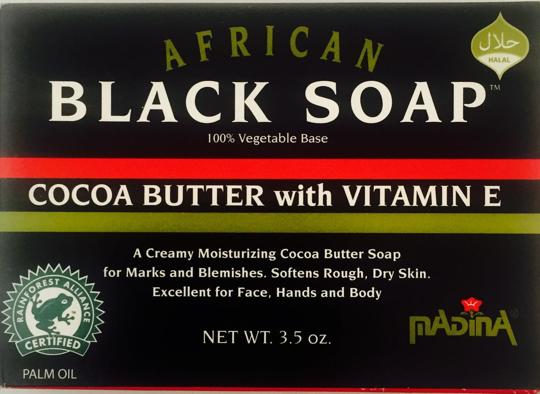 Black Soap Cocoa Butter with Vitamin E Bar