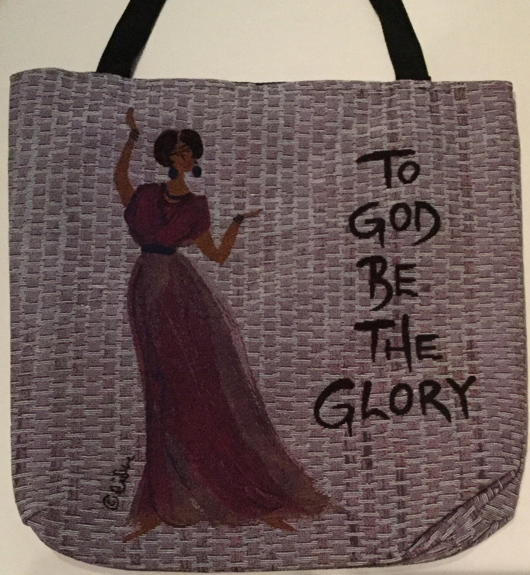 To God Be the Glory Woven Tote Bag