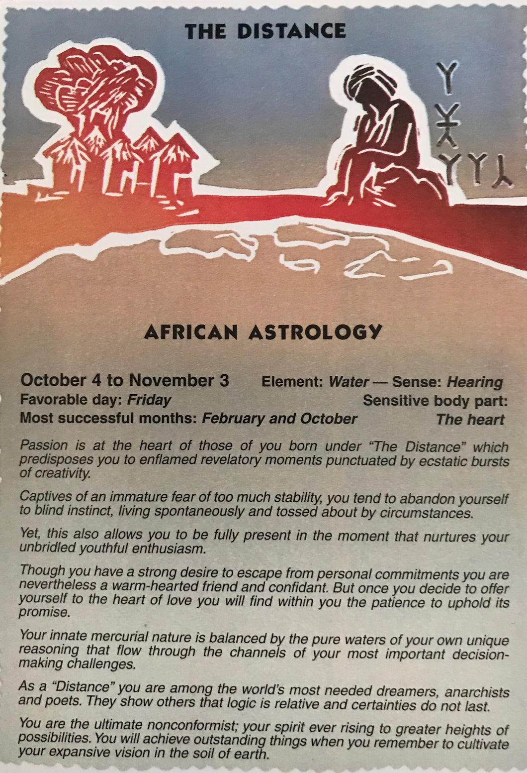 The   Distance   African astrology Post Card