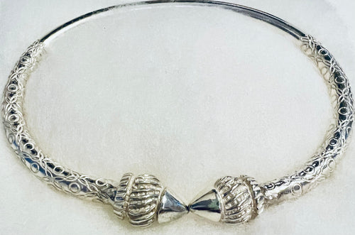 Adult Jumbo Acorn Shinny Swirl West Indian Sterling  Silver
