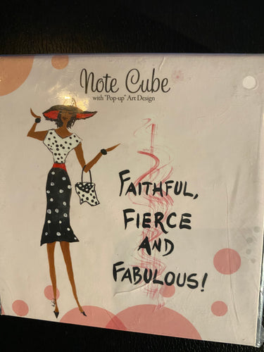 NEW!!! Faithful, Fierce and Fabulous Note Cube