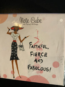 NEW!!! Faithful, Fierce and Fabulous Note Cube