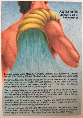 AQUARIUS  -       January 20 to February 18 Post Card