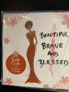 NEW!!! Beautiful, Brave and Blessed Note Cube