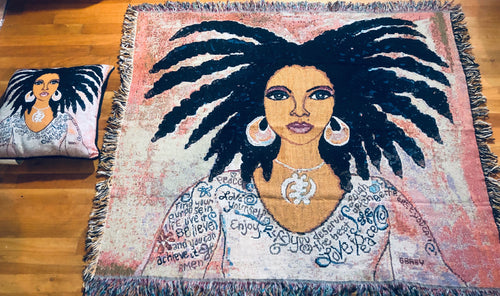 NEW!!!  Nubian Queen Throw And Pillow Set