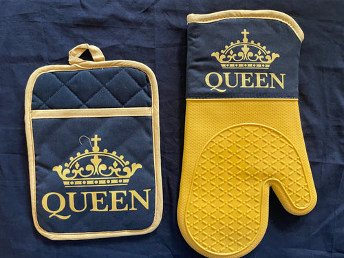 NEW!!! Oven Mitt & Pot Holder Set-Queen