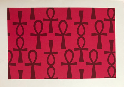 NEW!!! Black Ankh on Red Blank Note Card