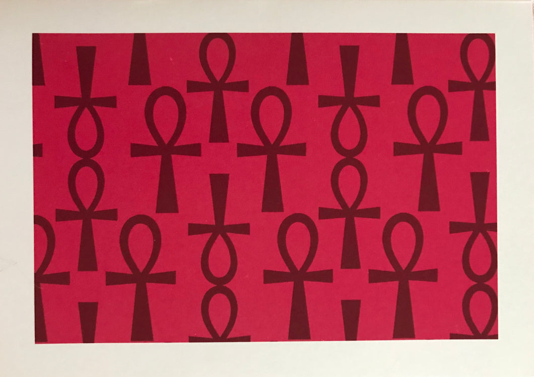 NEW!!! Black Ankh on Red Blank Note Card