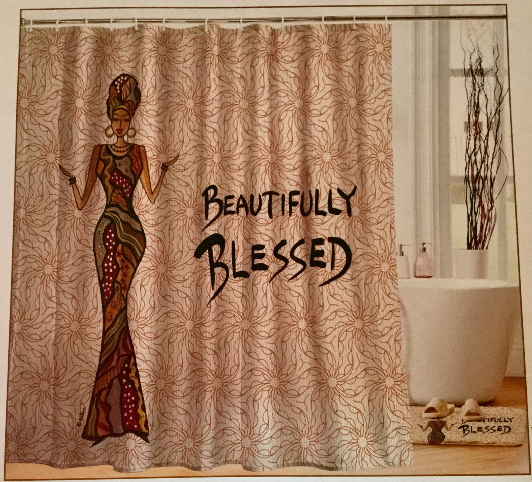 Beautifully Blessed Designer Shower Curtain