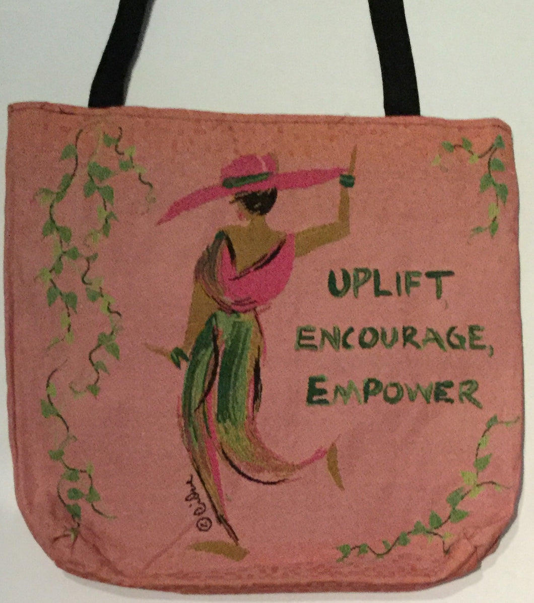 Uplift, Encourage, Empower Woven Tote Bag