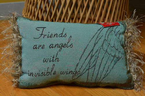Friends Angels with Invisible Wings Pillow