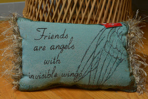 Friends Angels with Invisible Wings Pillow