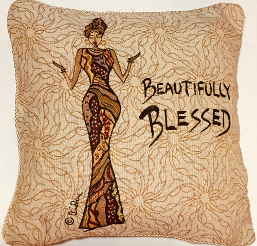 Beautifully Blessed Stuffed Pillow