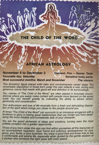 The  Child of the world,   African astrology Post Card