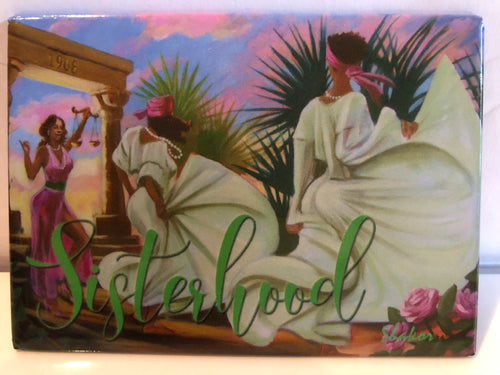 Sisterhood Greenish Lettering Magnet
