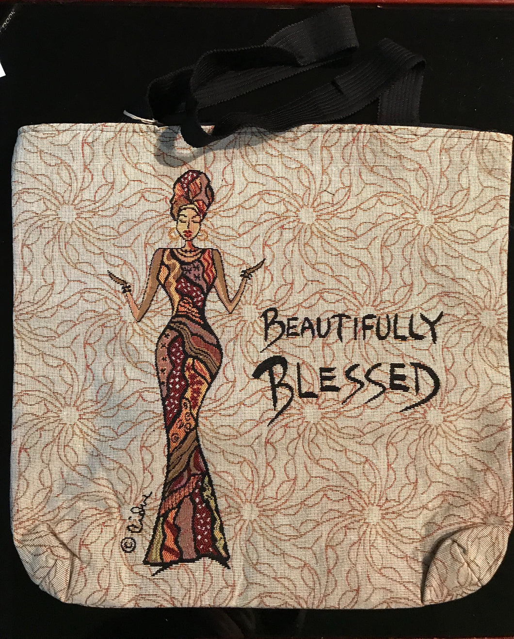 Beautifully blessed, Woven Tote Bage