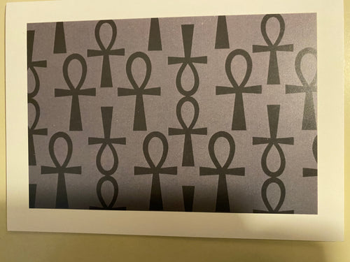 NEW!!! Black Ankh on Gray Blank Note Card