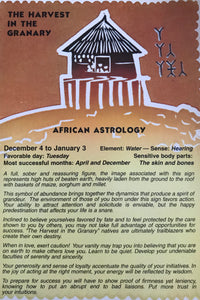 The HARVEST IN GRANARY,      African astrology Post Card