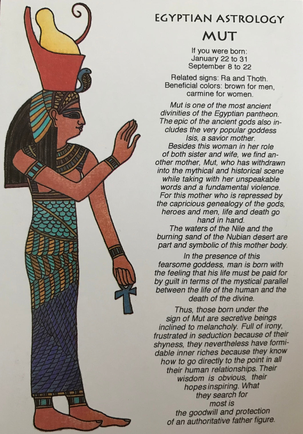 MUT Astrology  Egyptian Postcard
